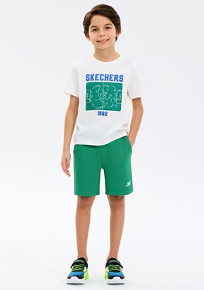 SKECHERS B Lw Fleece - SK2610080-1027 Erkek Çocuk Yeşil Baskılı Şort