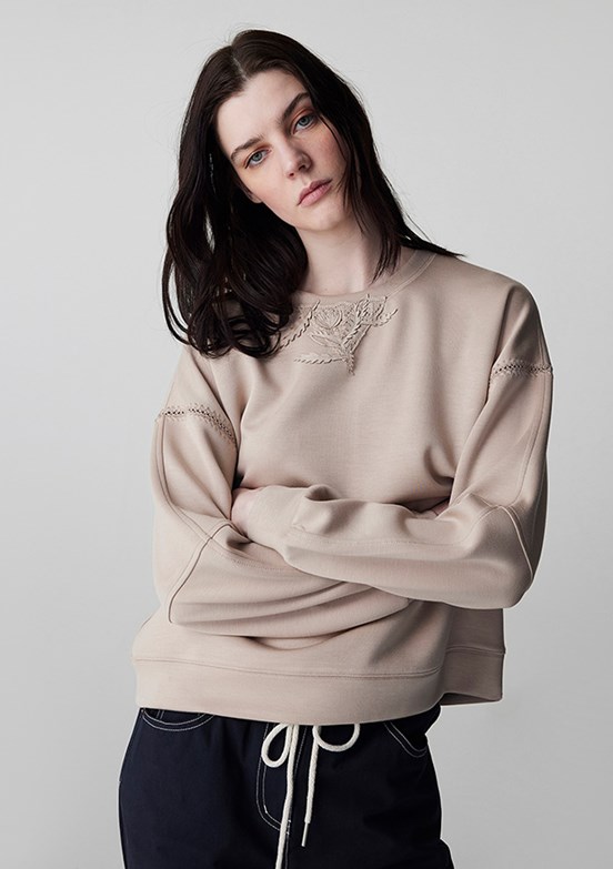 İPEKYOL Naturel Kadın Bisiklet Yaka Sweatshirt