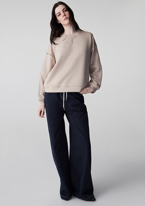 İPEKYOL Naturel Kadın Bisiklet Yaka Sweatshirt