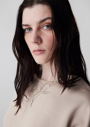 İPEKYOL Naturel Kadın Bisiklet Yaka Sweatshirt