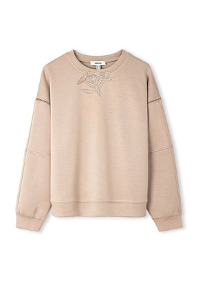 İPEKYOL Naturel Kadın Bisiklet Yaka Sweatshirt
