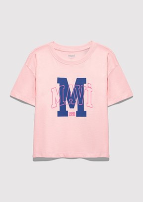 MAVİ Pembe Kız Çocuk Baskılı T-Shirt