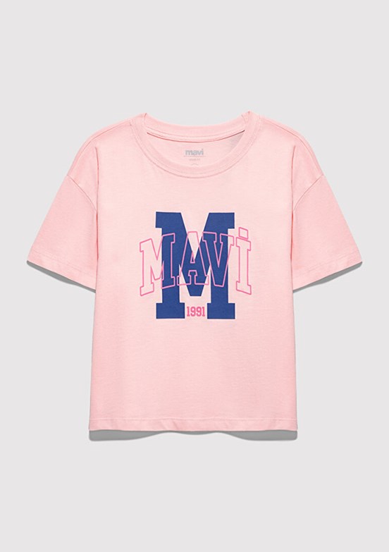 MAVİ Pembe Kız Çocuk Baskılı T-Shirt