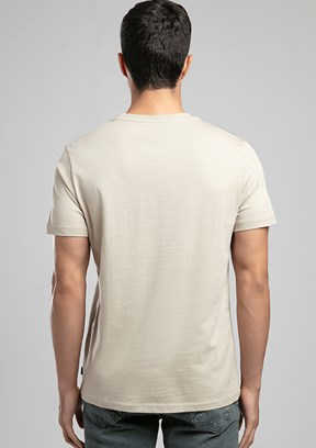 LEE COOPER Londonlogo - 262 LCM 242004 Erkek Bej O Yaka T-Shirt