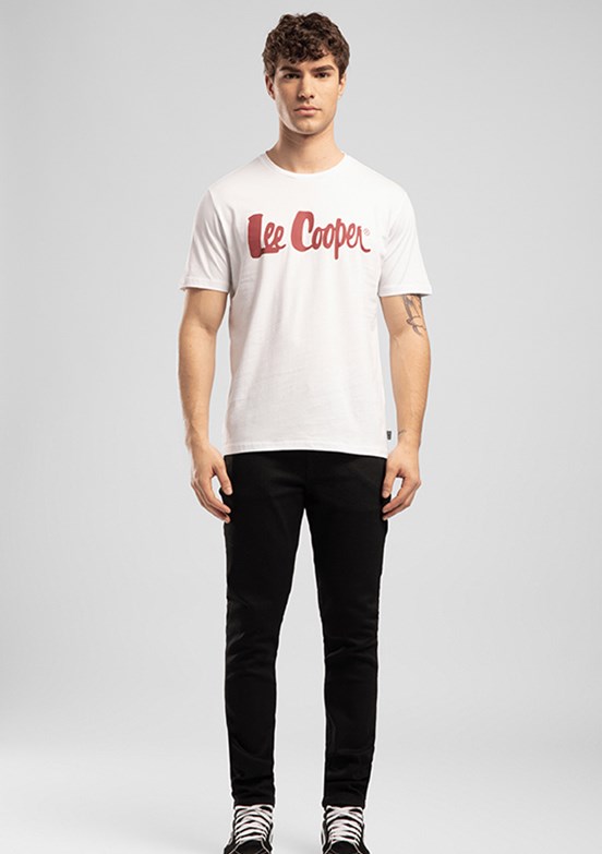 LEE COOPER Londonlogo - 262 LCM 242004 Erkek Beyaz O Yaka T-Shirt