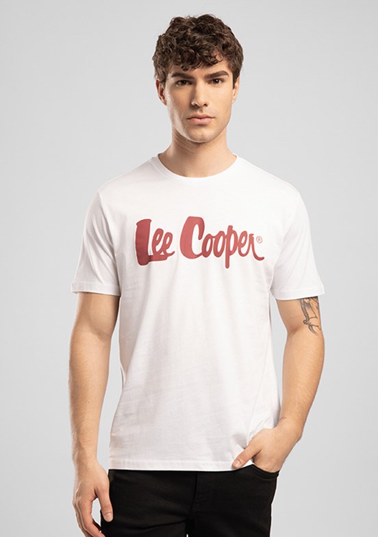 LEE COOPER Londonlogo - 262 LCM 242004 Erkek Beyaz O Yaka T-Shirt