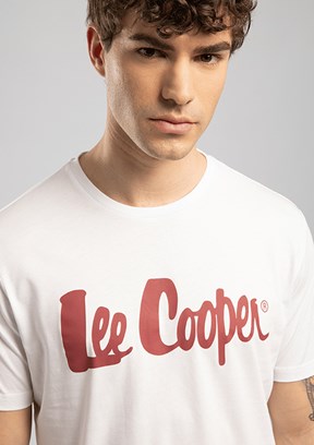 LEE COOPER Londonlogo - 262 LCM 242004 Erkek Beyaz O Yaka T-Shirt
