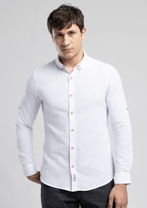 LEE COOPER Darell - 262 LCM 241001 Erkek Beyaz Uzun Kol Gömlek
