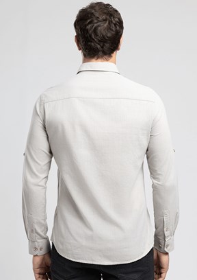 LEE COOPER Darell - 262 LCM 241001 Erkek Gri Uzun Kol Gömlek