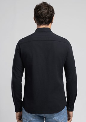 LEE COOPER Darell - 262 LCM 241001 Erkek Siyah Uzun Kol Gömlek