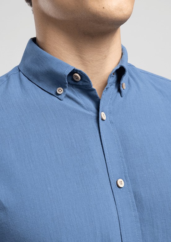 LEE COOPER Darell - 262 LCM 241001 Erkek Lacivert Uzun Kol Gömlek