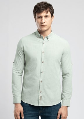 LEE COOPER Darell - 262 LCM 241001 Erkek Yeşil Uzun Kol Gömlek