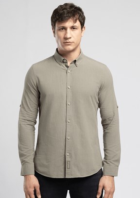LEE COOPER Darell - 262 LCM 241001 Erkek Yeşil Uzun Kol Gömlek