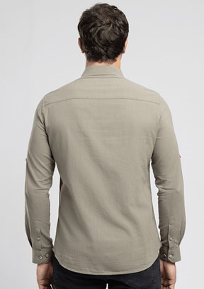 LEE COOPER Darell - 262 LCM 241001 Erkek Yeşil Uzun Kol Gömlek