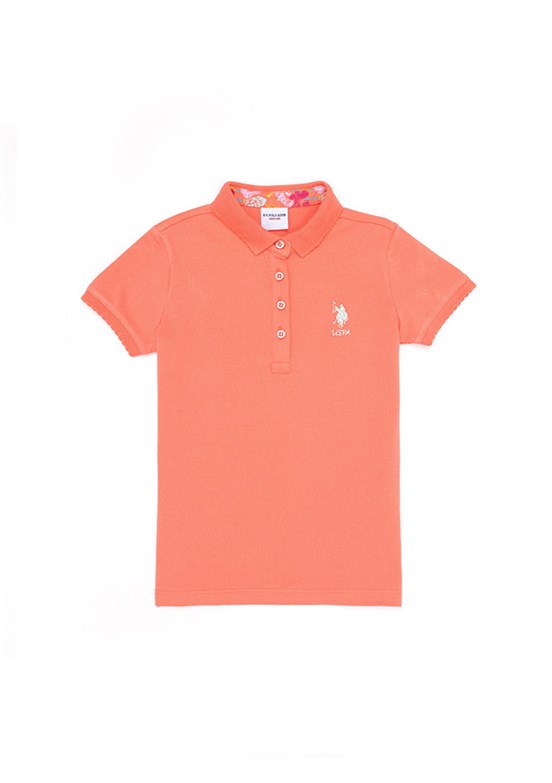US POLO ASSN Turuncu Kız Çocuk Basic T-Shirt