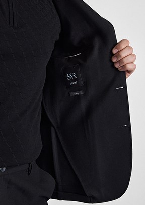 SÜVARİ - TK1006900401 Erkek Siyah Slim Takım Elbise