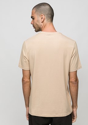 JOHNNY JOE - JOE41420 Erkek Bej Bisiklet Yaka T-Shirt