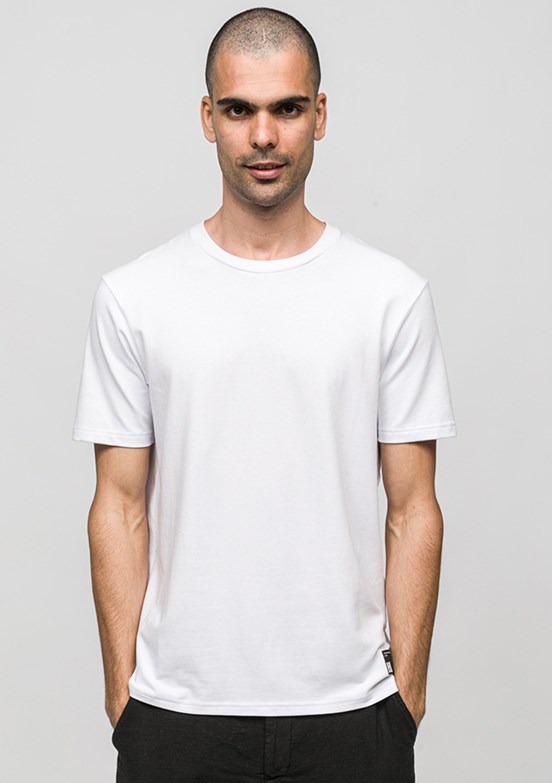 JOHNNY JOE - JOE41420 Erkek Beyaz Bisiklet Yaka T-Shirt
