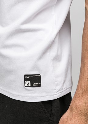 JOHNNY JOE - JOE41420 Erkek Beyaz Bisiklet Yaka T-Shirt