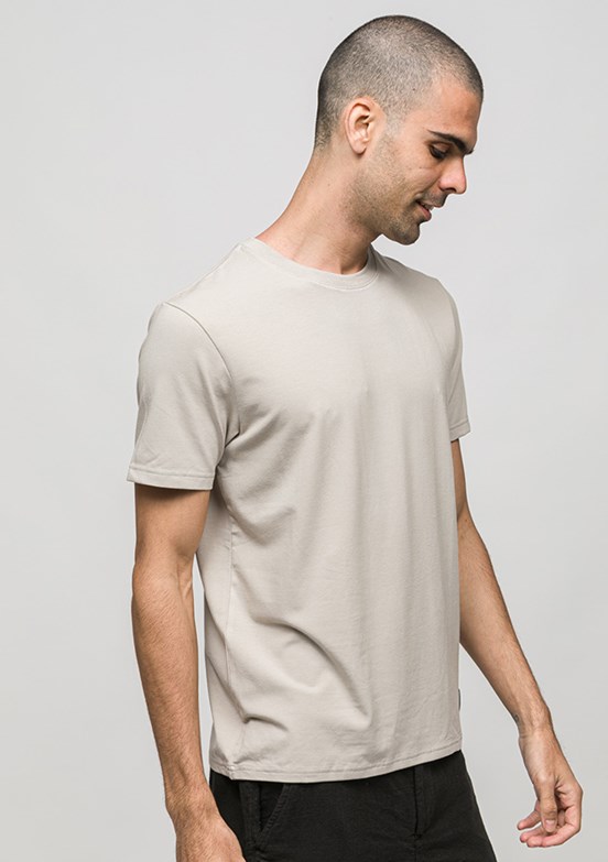 JOHNNY JOE - JOE41420 Erkek Gri Bisiklet Yaka T-Shirt