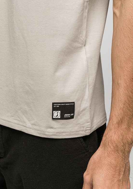 JOHNNY JOE - JOE41420 Erkek Gri Bisiklet Yaka T-Shirt