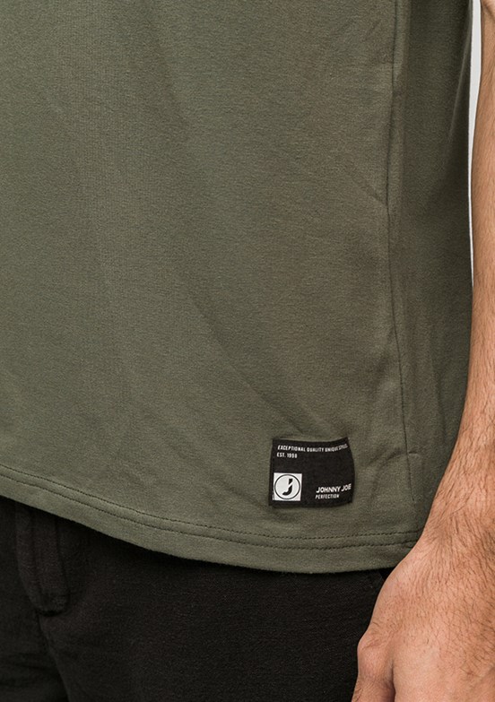 JOHNNY JOE - JOE41420 Erkek Yeşil Bisiklet Yaka T-Shirt