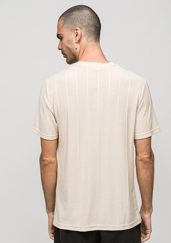 JOHNNY JOE - JOE42030 Erkek Bej Bisiklet Yaka T-Shirt