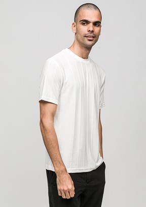 JOHNNY JOE - JOE42030 Erkek Beyaz Bisiklet Yaka T-Shirt