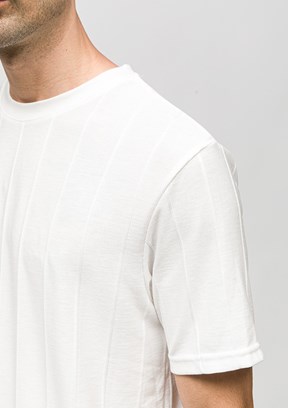 JOHNNY JOE - JOE42030 Erkek Beyaz Bisiklet Yaka T-Shirt