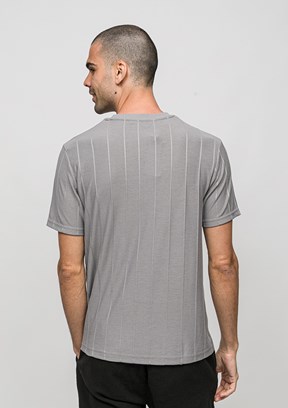 JOHNNY JOE - JOE42030 Erkek Gri Bisiklet Yaka T-Shirt