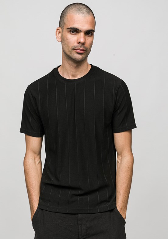 JOHNNY JOE - JOE42030 Erkek Siyah Bisiklet Yaka T-Shirt
