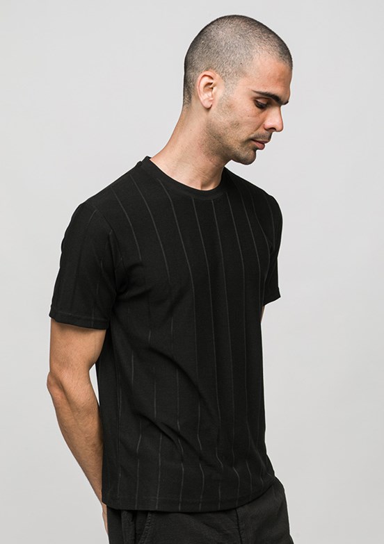 JOHNNY JOE - JOE42030 Erkek Siyah Bisiklet Yaka T-Shirt