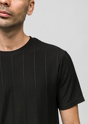 JOHNNY JOE - JOE42030 Erkek Siyah Bisiklet Yaka T-Shirt