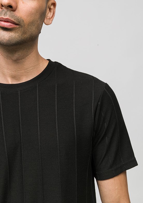 JOHNNY JOE - JOE42030 Erkek Siyah Bisiklet Yaka T-Shirt