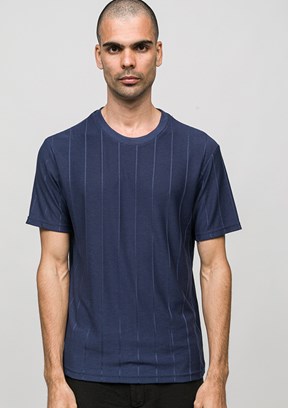 JOHNNY JOE - JOE42030 Erkek Lacivert Bisiklet Yaka T-Shirt