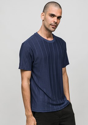 JOHNNY JOE - JOE42030 Erkek Lacivert Bisiklet Yaka T-Shirt