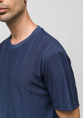 JOHNNY JOE - JOE42030 Erkek Lacivert Bisiklet Yaka T-Shirt