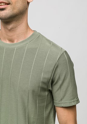 JOHNNY JOE - JOE42030 Erkek Yeşil Bisiklet Yaka T-Shirt
