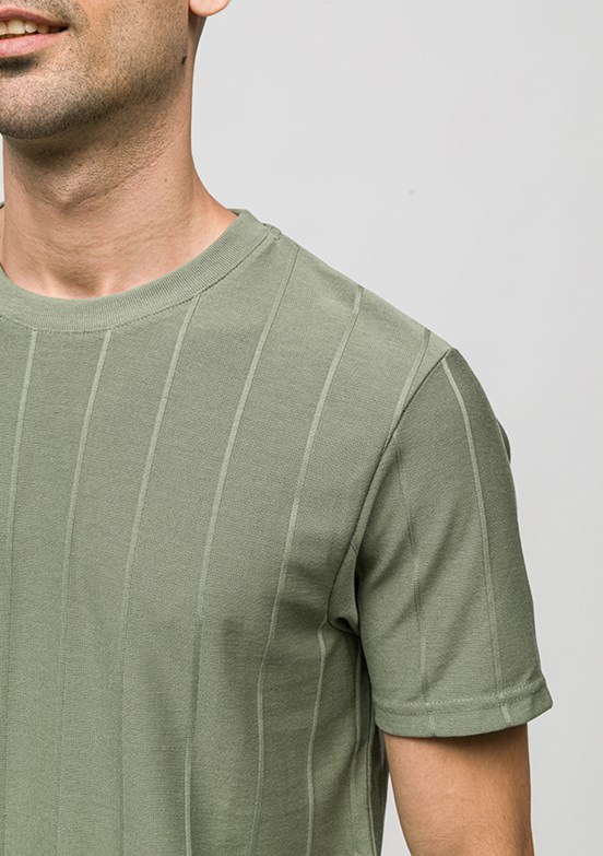 JOHNNY JOE - JOE42030 Erkek Yeşil Bisiklet Yaka T-Shirt
