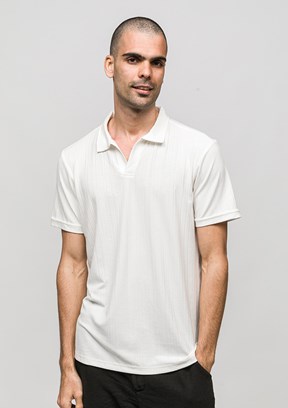 JOHNNY JOE - JOE42040 Erkek Beyaz Polo Yaka T-Shirt