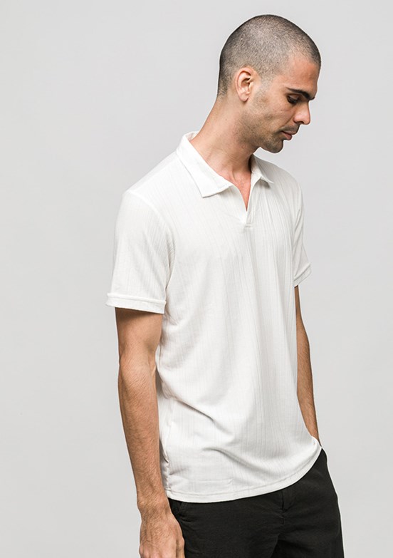 JOHNNY JOE - JOE42040 Erkek Beyaz Polo Yaka T-Shirt