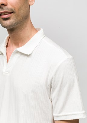 JOHNNY JOE - JOE42040 Erkek Beyaz Polo Yaka T-Shirt