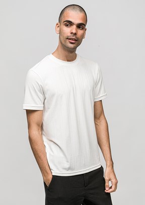 JOHNNY JOE - JOE42530 Erkek Beyaz Bisiklet Yaka T-Shirt