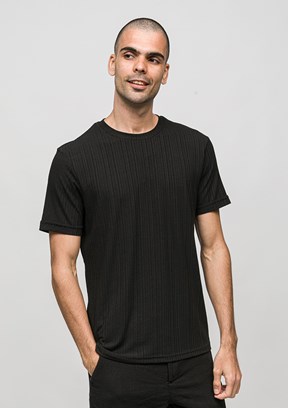 JOHNNY JOE - JOE42530 Erkek Siyah Bisiklet Yaka T-Shirt