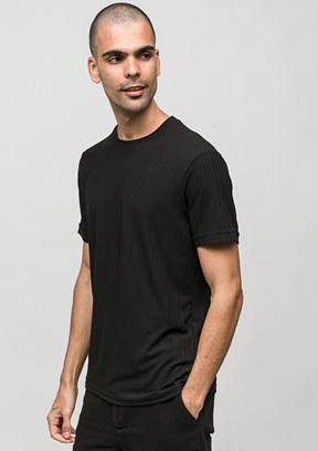 JOHNNY JOE - JOE42530 Erkek Siyah Bisiklet Yaka T-Shirt