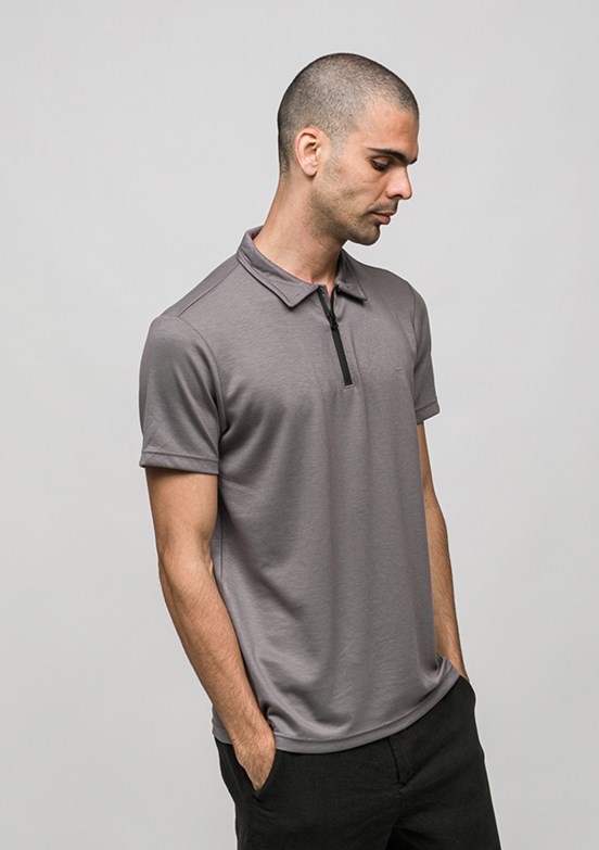 JOHNNY JOE - JOE44275 Erkek Gri Polo Yaka T-Shirt