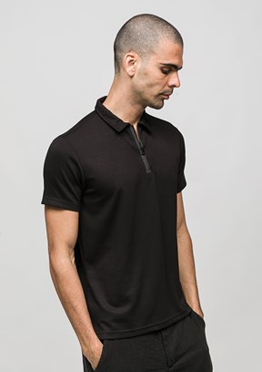 JOHNNY JOE - JOE44275 Erkek Siyah Polo Yaka T-Shirt