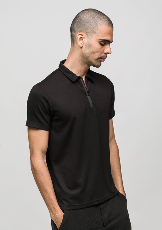 JOHNNY JOE - JOE44275 Erkek Siyah Polo Yaka T-Shirt