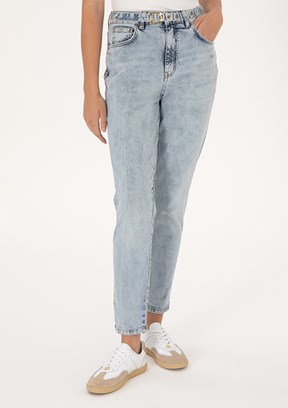 US POLO ASSN Mavi Kadın Mom Jean Pantolon