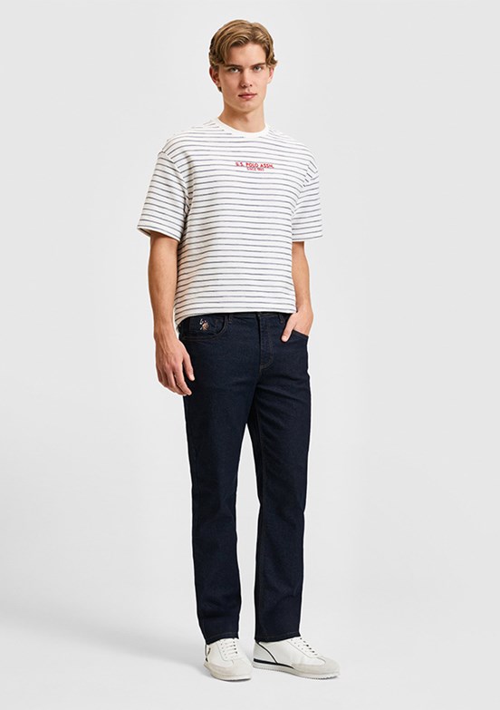 US POLO ASSN - Erkek Mavi Straight Jean Pantolon